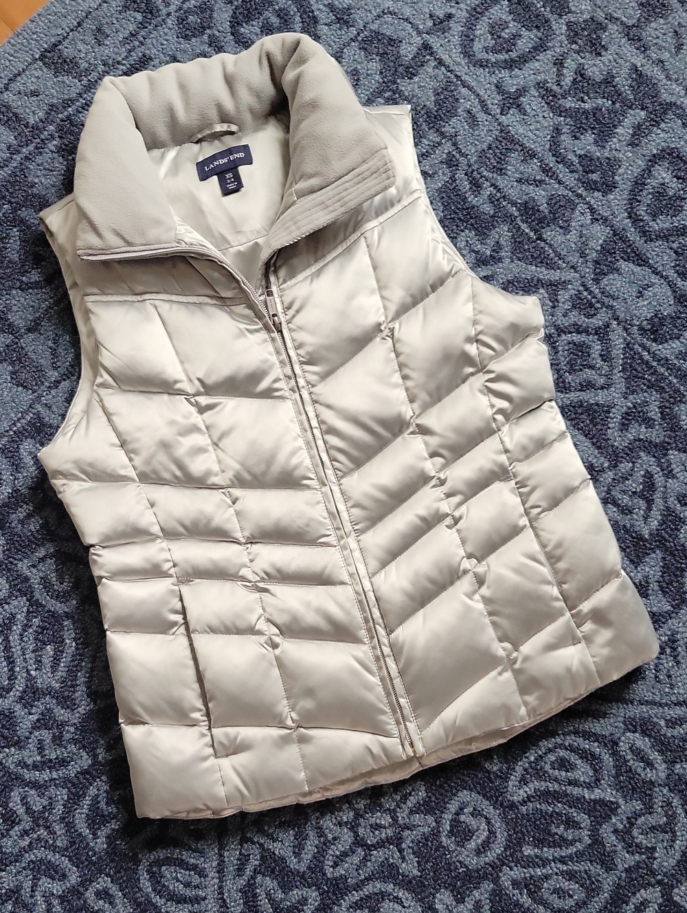 Land's End Silver Puffer Vest